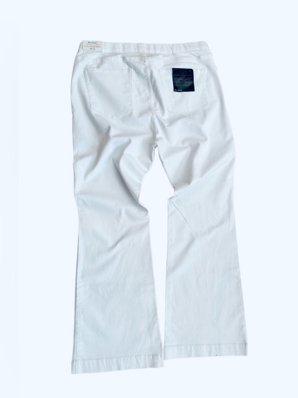 MS CELLO ~ White Deluxe Comfort Stretch Denim Wide Leg Slacks size 3X
